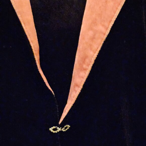 Black Velvet Blazer With Rose Gold Trim Soft Surroundings Size Medium - Picture 4 of 6